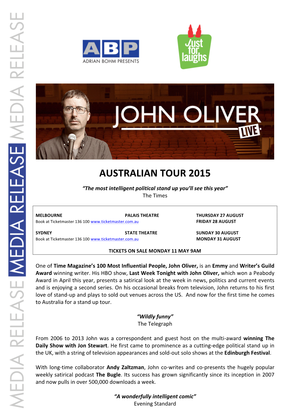 John Oliver Release 2015