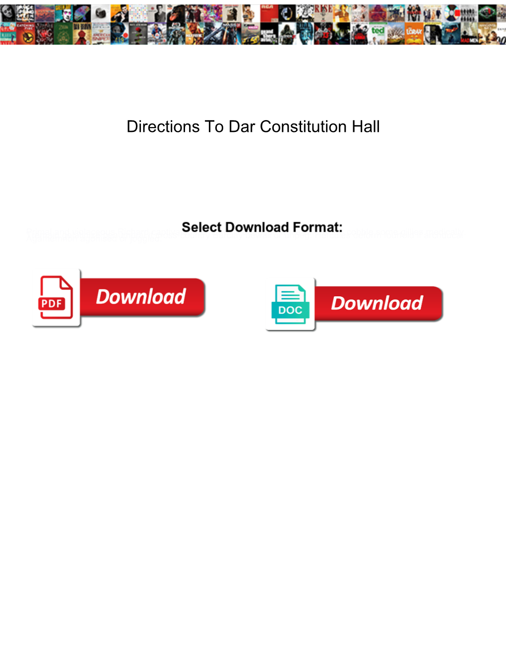 Directions to Dar Constitution Hall