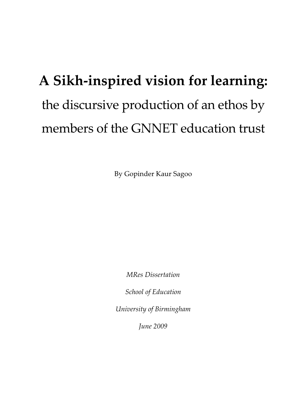 A Sikh-Inspired Vision for Learning