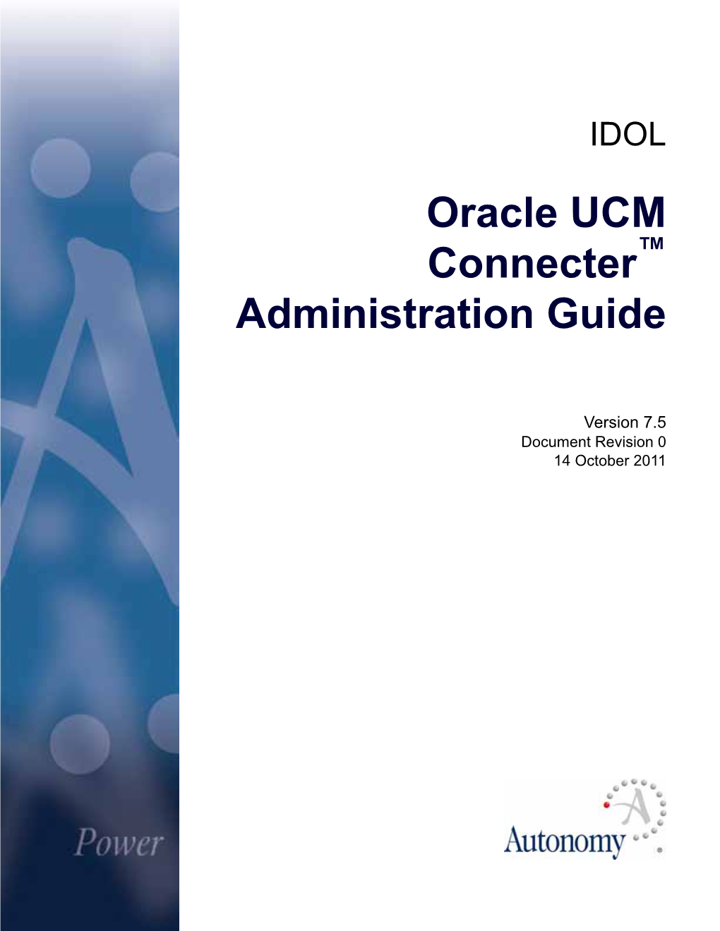 Oracle UCM Connector 7.5 Administration Guide