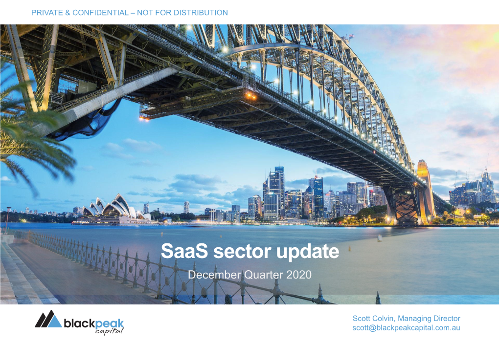 Saas Sector Update December Quarter 2020