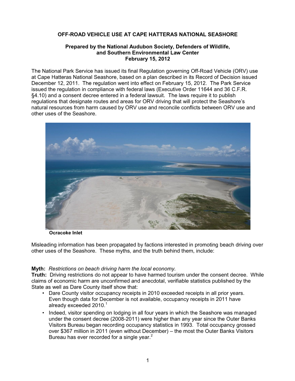 Cape Hatteras ORV Factsheet