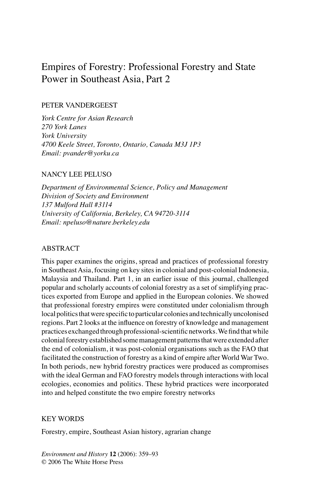 Professional Forestry and State Power in Southeast Asia, Part 2