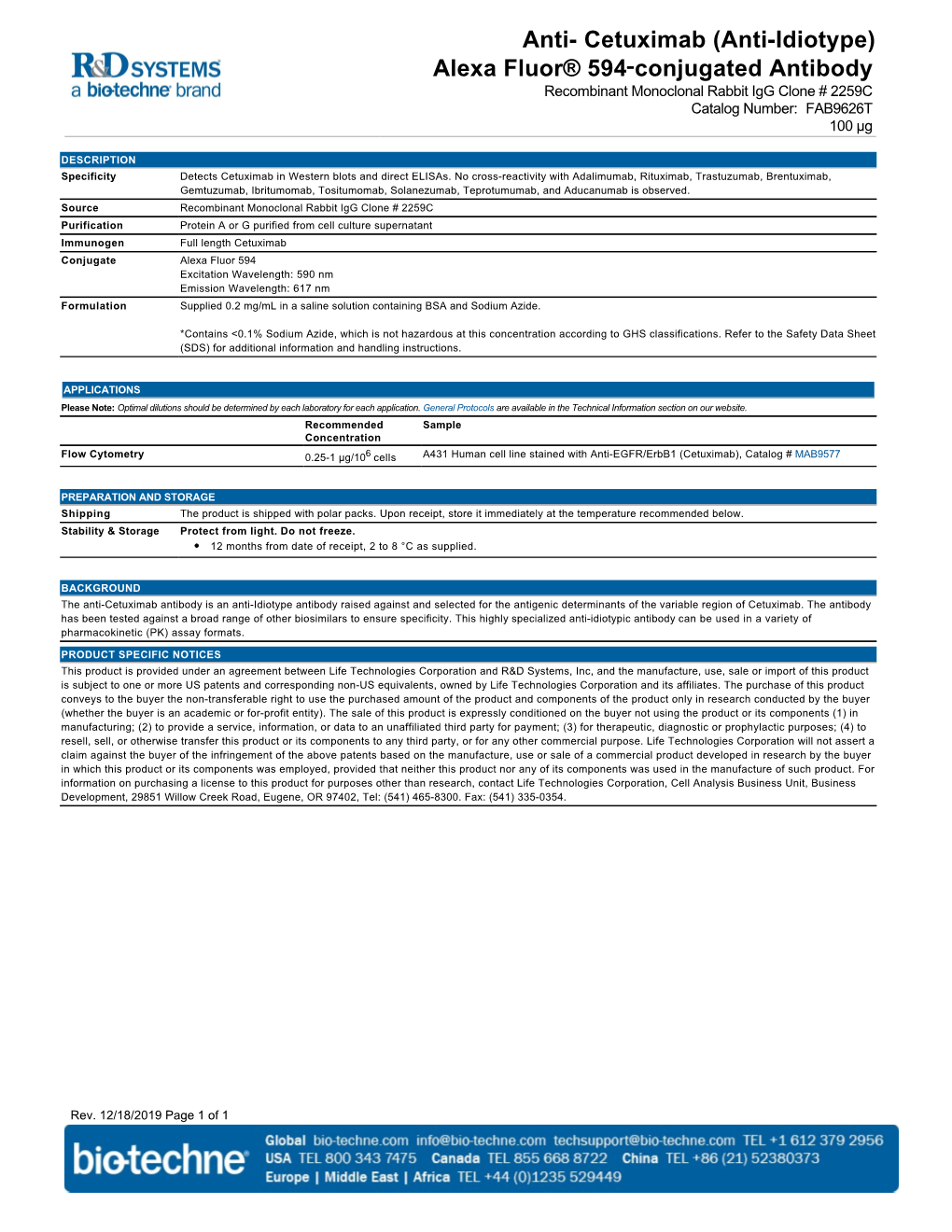 Anti-Idiotype) Alexa Fluor® 594‑Conjugated Antibody