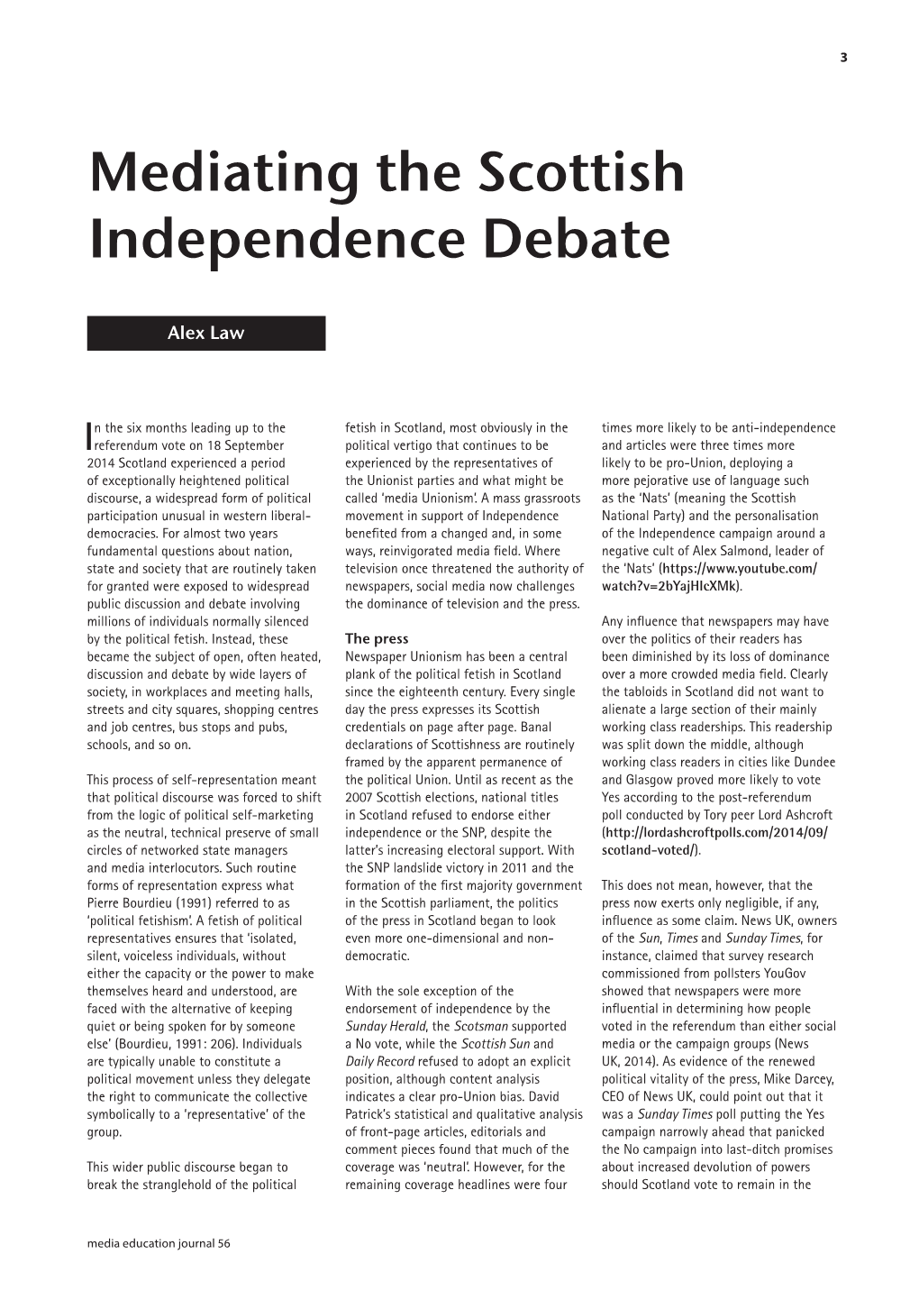 Mediating the Scottish Independence Debate