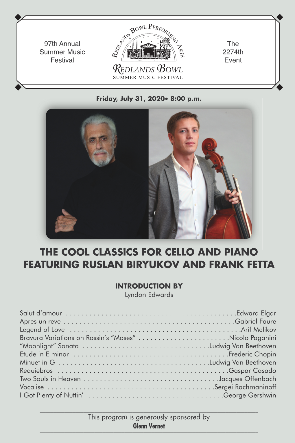 The Cool Classics for Cello and Piano Featuring Ruslan Biryukov and Frank Fetta