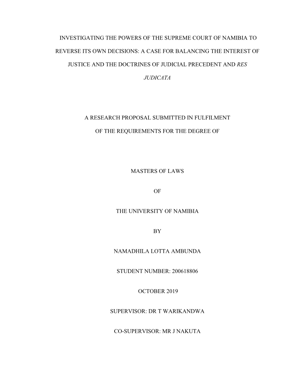 Investigating the Powers of the Supreme Court of Namibia To