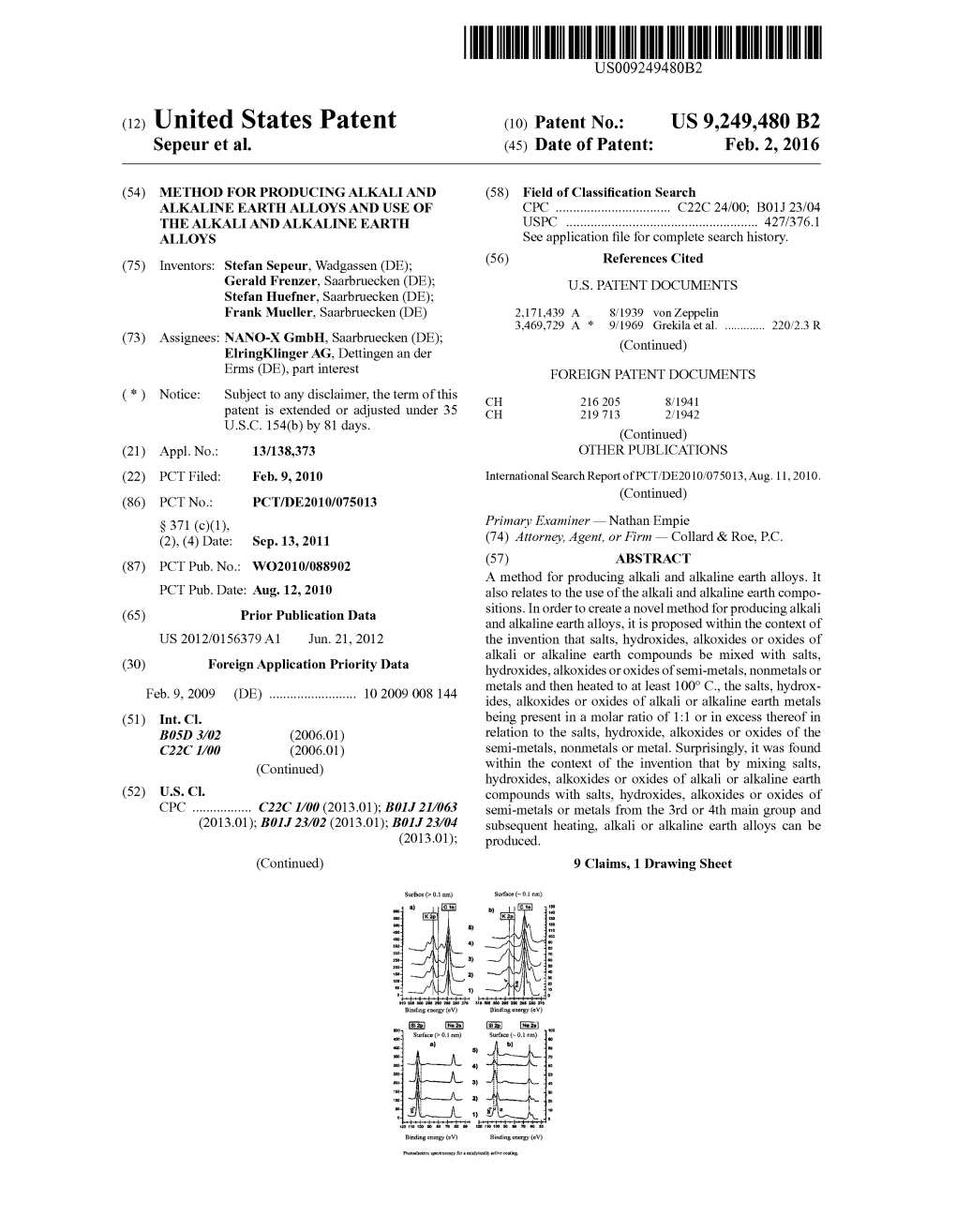 (12) United States Patent (10) Patent No.: US 9.249,480 B2 Sepeur Et Al