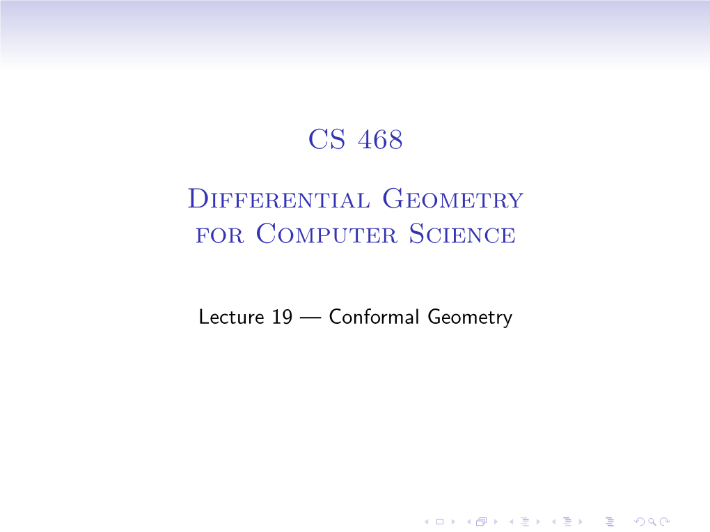 CS 468 [2Ex] Differential Geometry for Computer Science