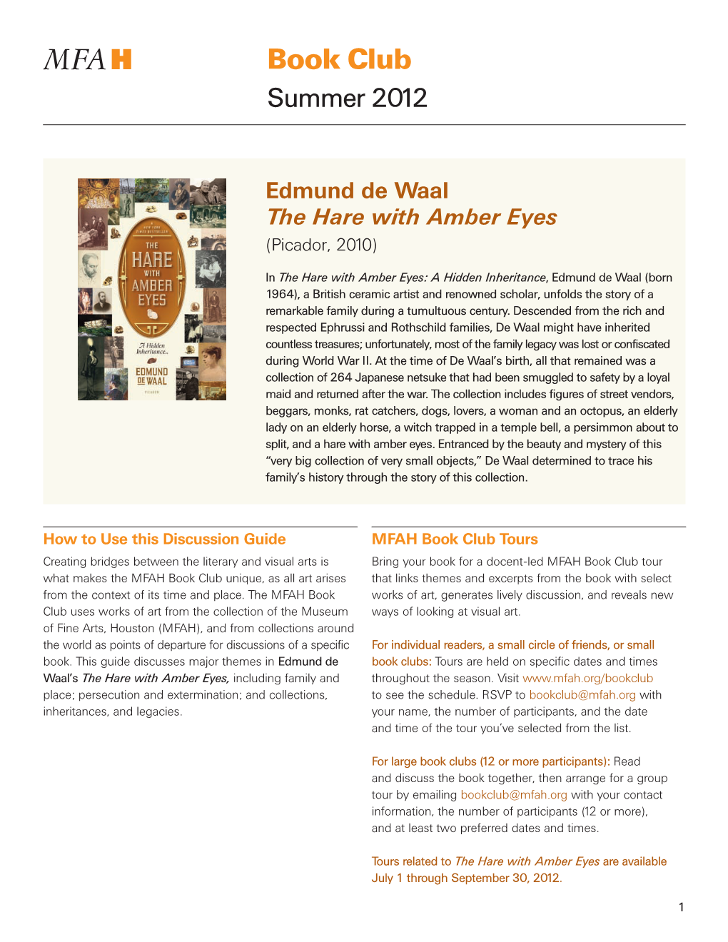 De Waal the Hare with Amber Eyes (Picador, 2010)