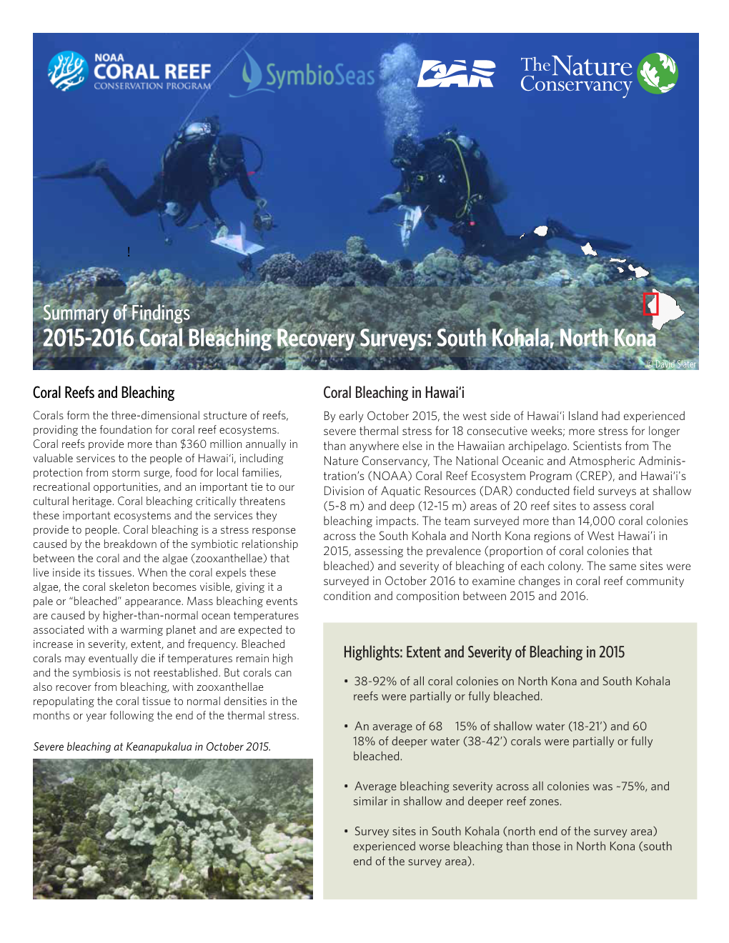 2015-2016 Coral Bleaching Recovery Surveys