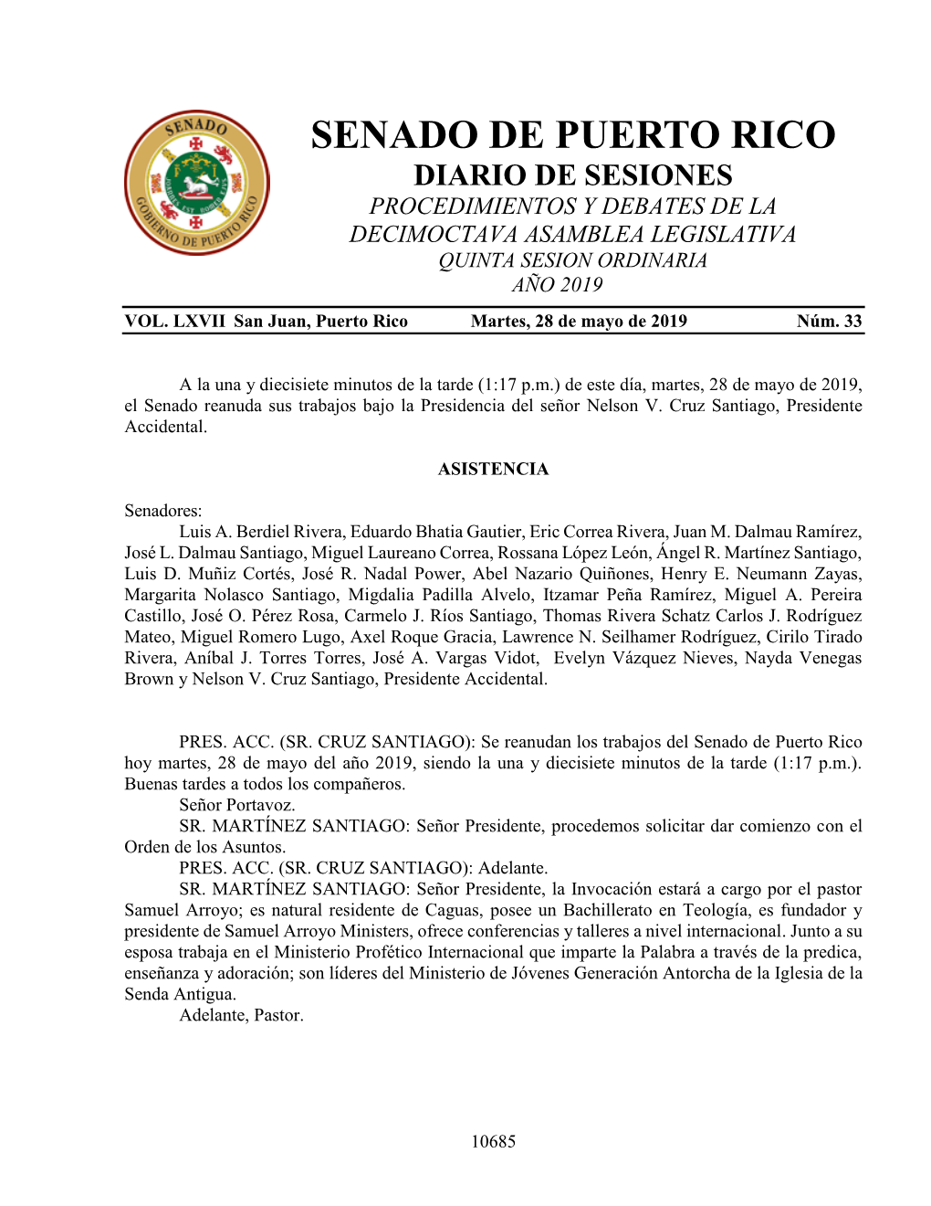 El Senador Vargas Vidot Ha Radicado Un Voto Explicativo En Torno Al P