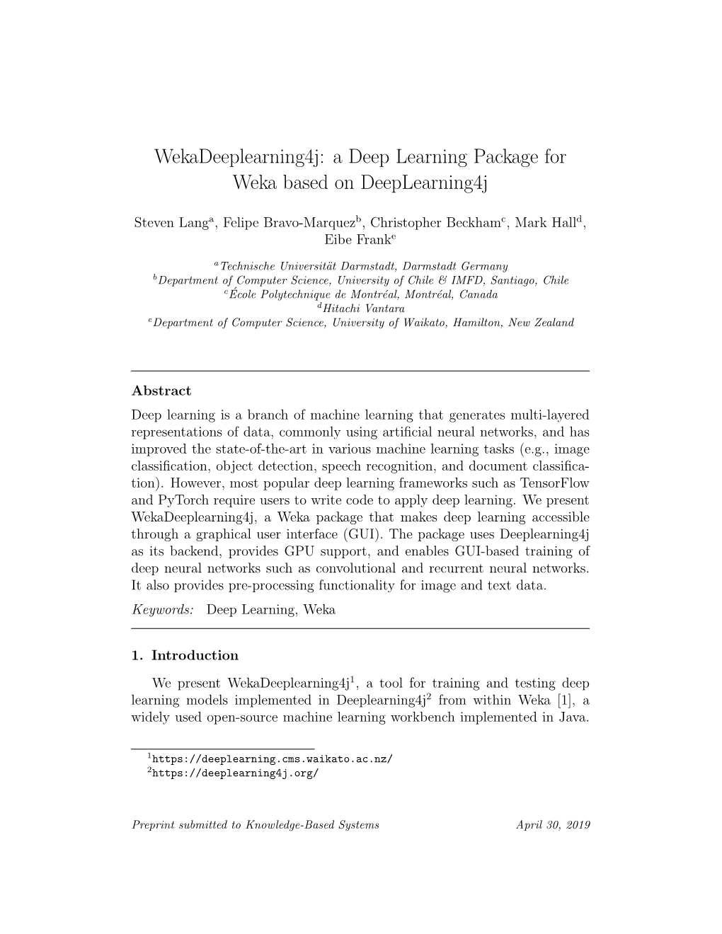 Wekadeeplearning4j: a Deep Learning Package for Weka Based on Deeplearning4j