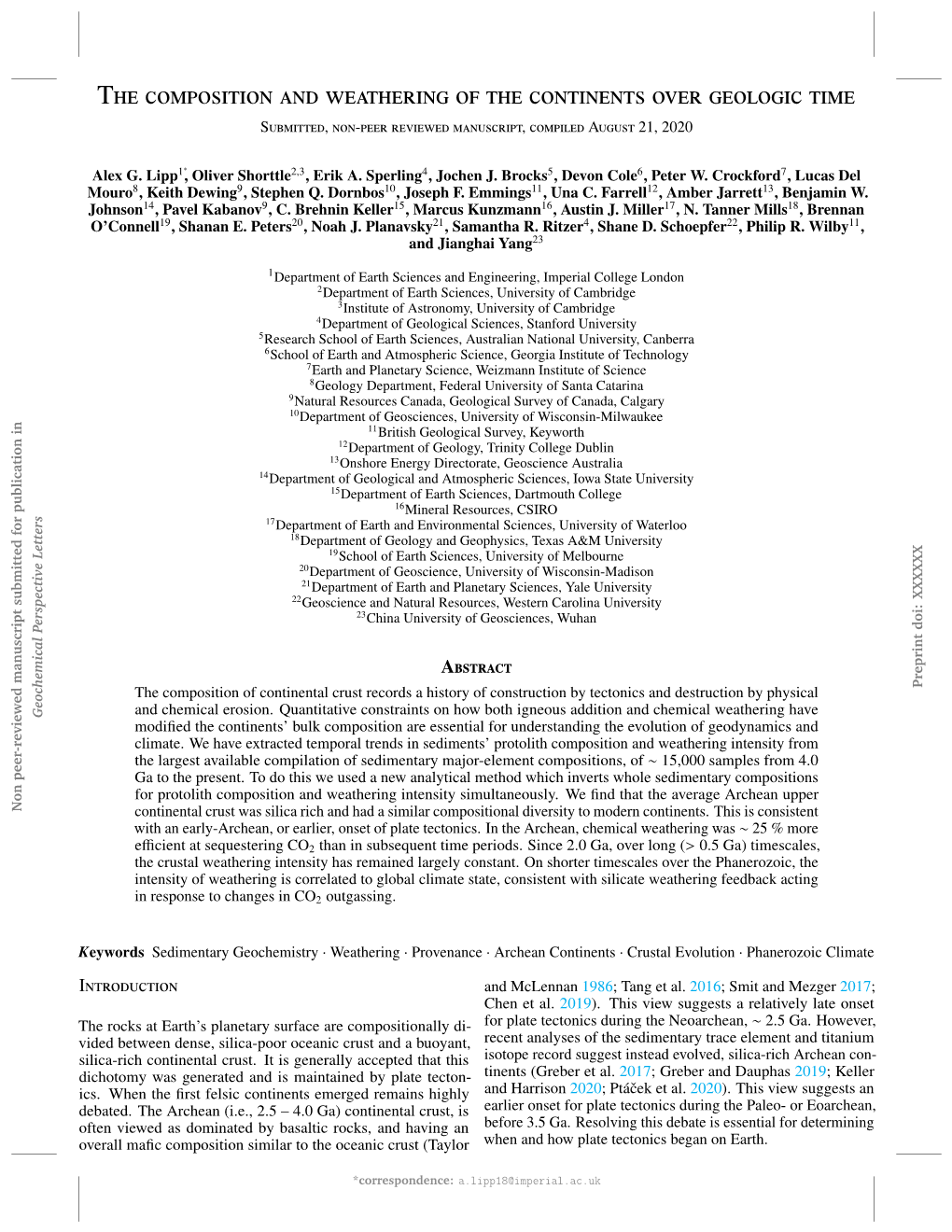 The Composition and Weathering of the Continents Over Geologic Time 2