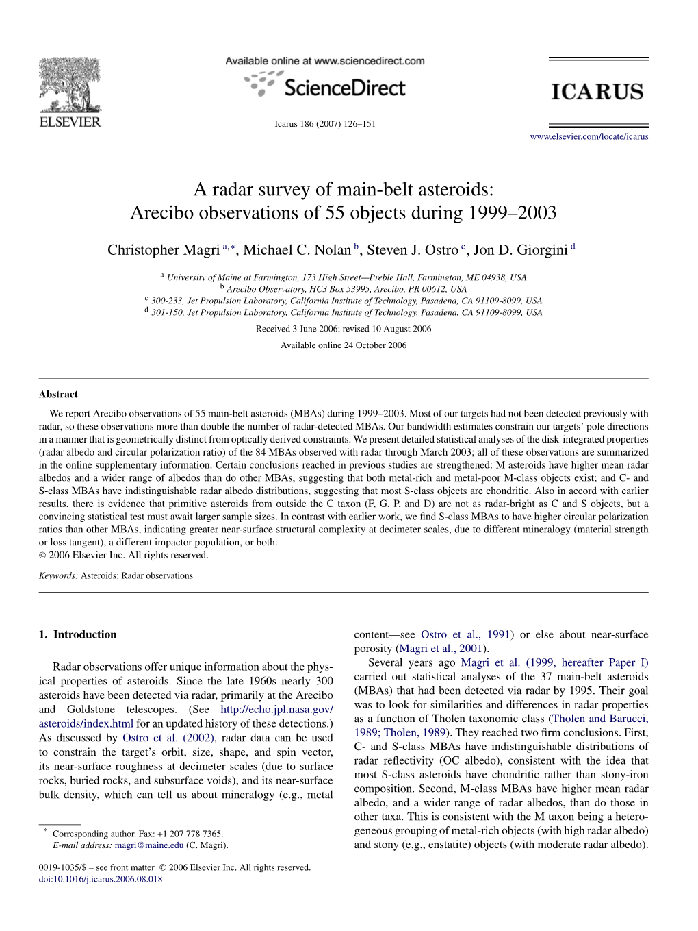 A Radar Survey of Main-Belt Asteroids: Arecibo Observations of 55 Objects During 1999–2003