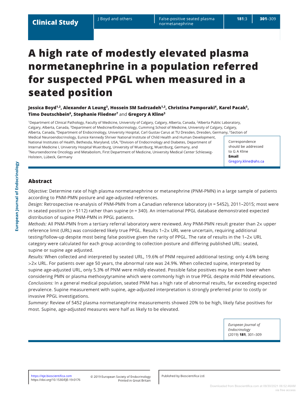 A High Rate of Modestly Elevated Plasma Normetanephrine in A