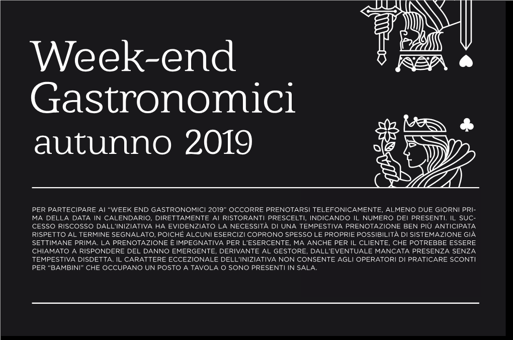 Week-End Gastronomici Autunno 2019