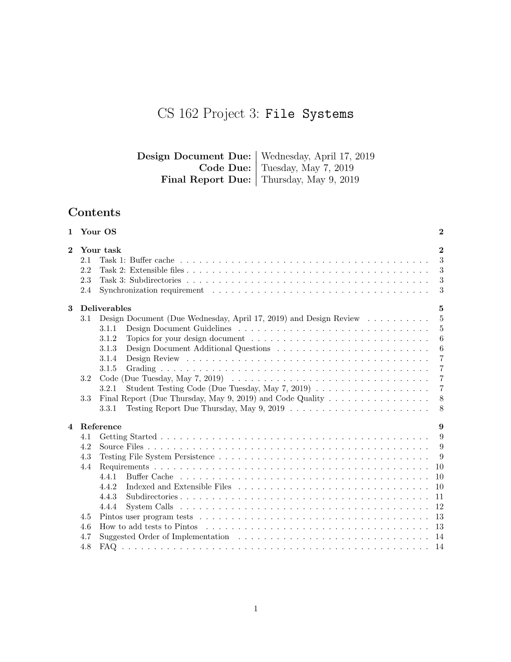 CS 162 Project 3: File Systems