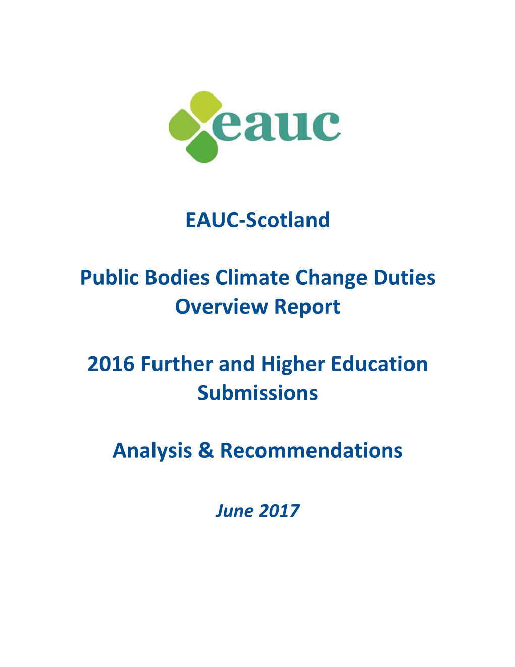 EAUC-Scotland Public Bodies Climate Change Duties Overview Report