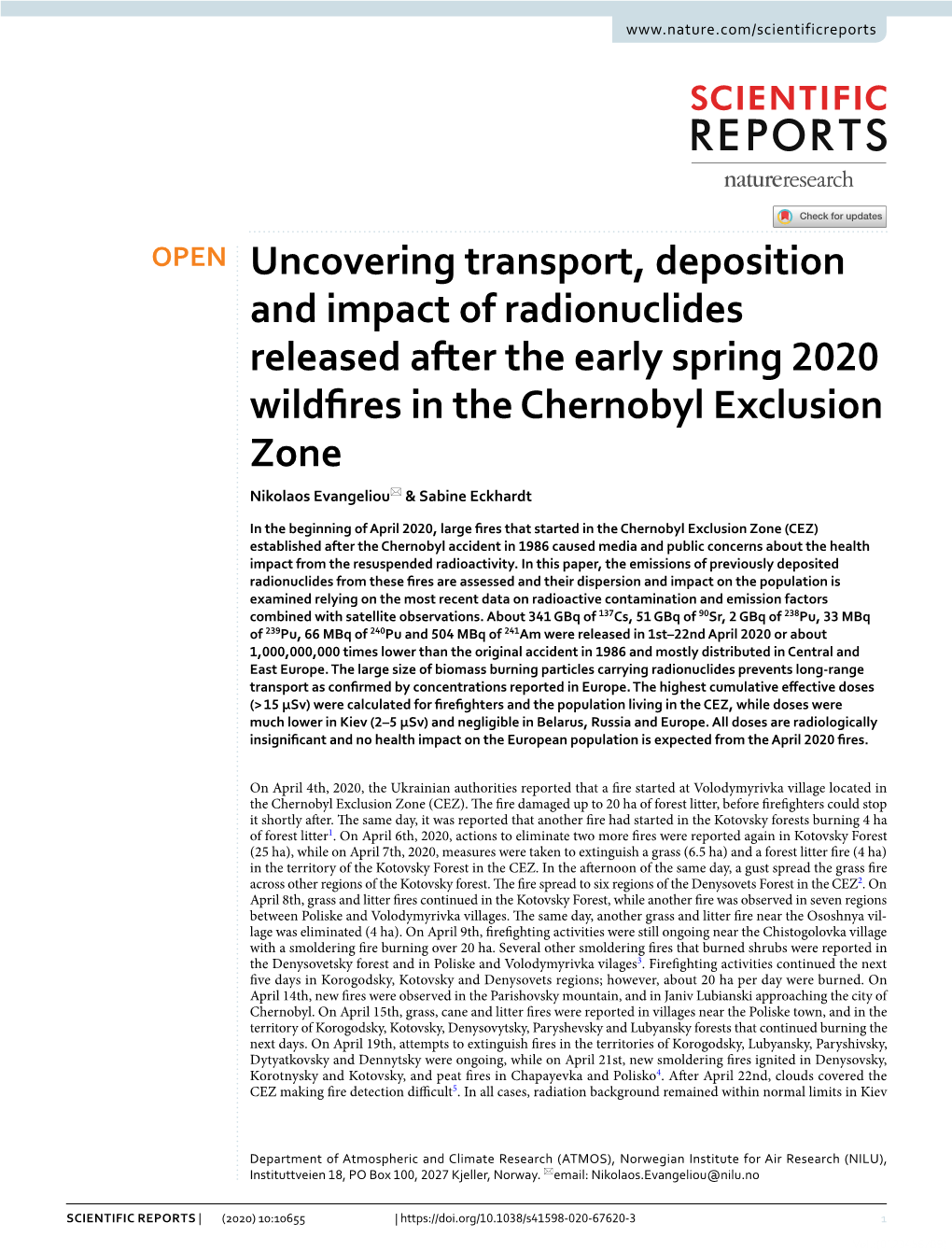 Uncovering Transport, Deposition and Impact of Radionuclides Released