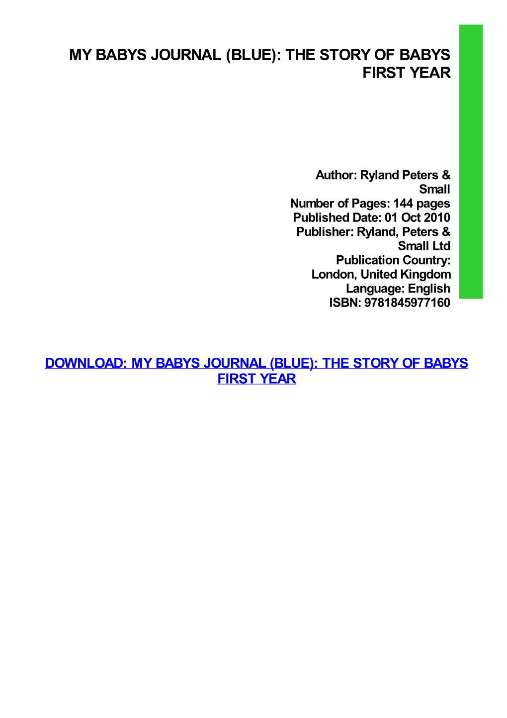 {Download PDF} My Babys Journal