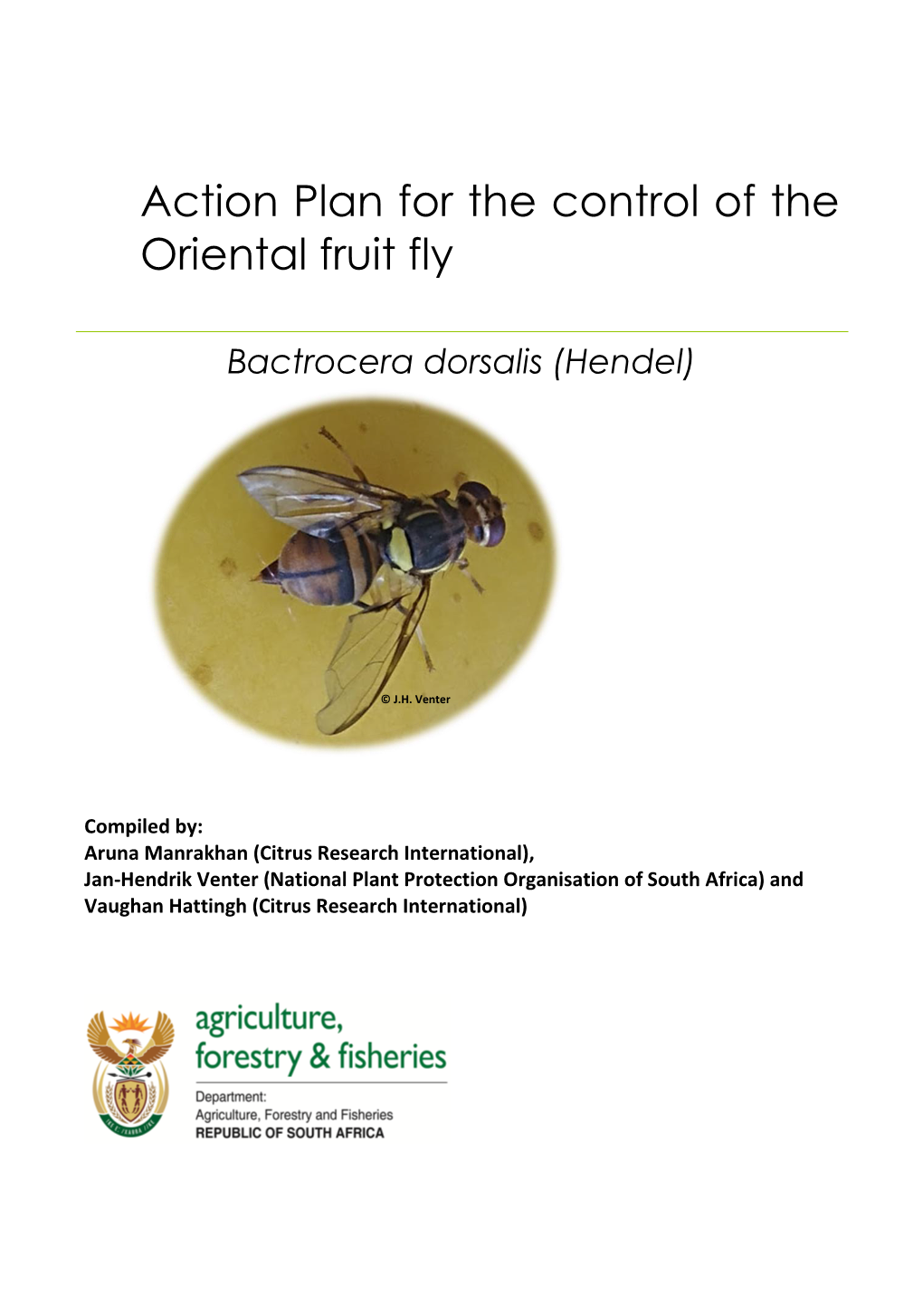 Action Plan for the Control of the Oriental Fruit Fly