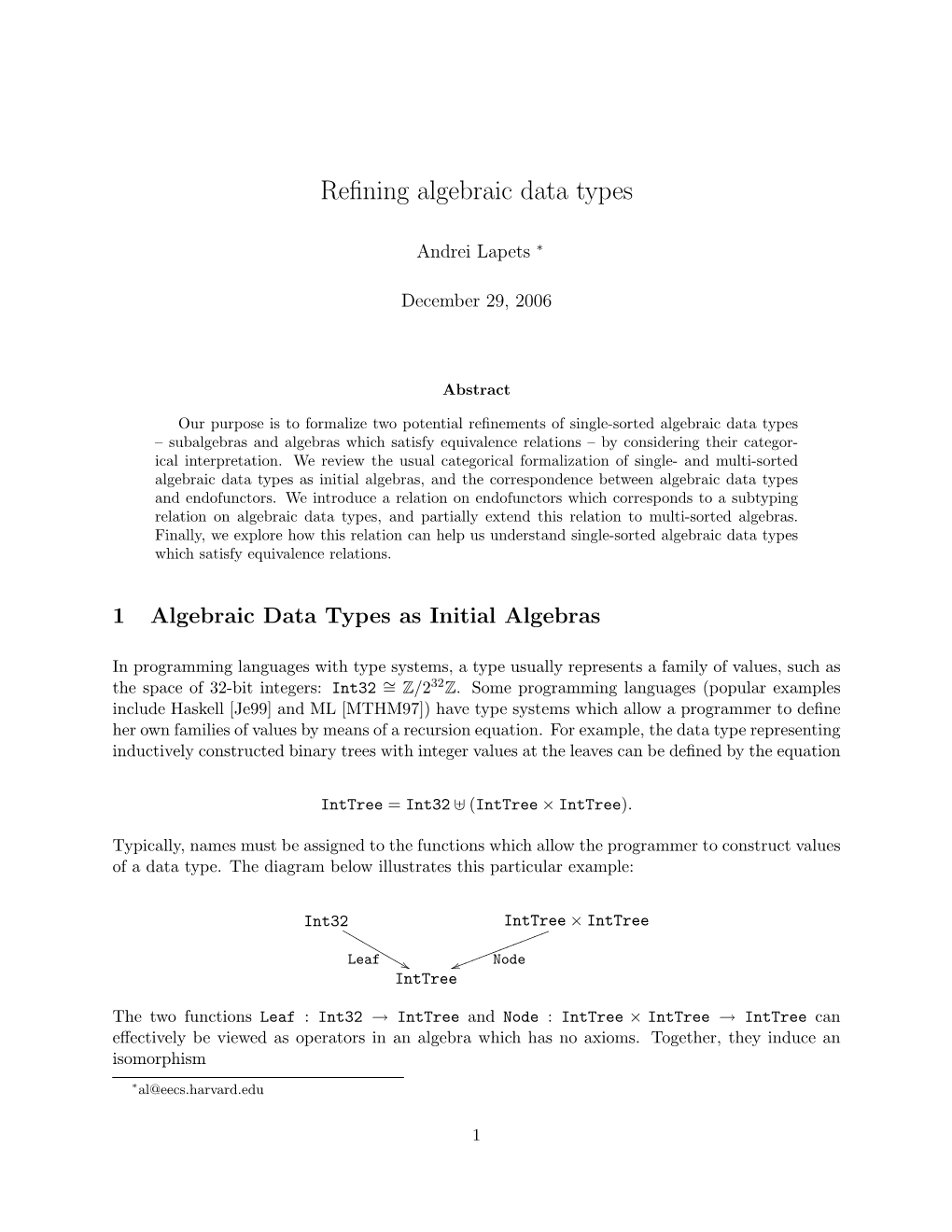 Refining Algebraic Data Types