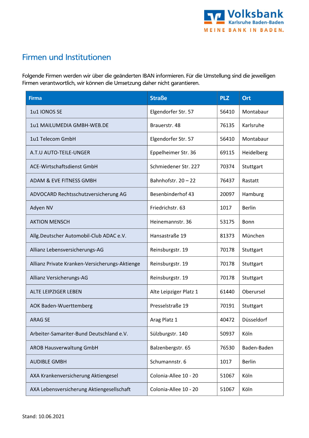 Firmen Und Institutionen