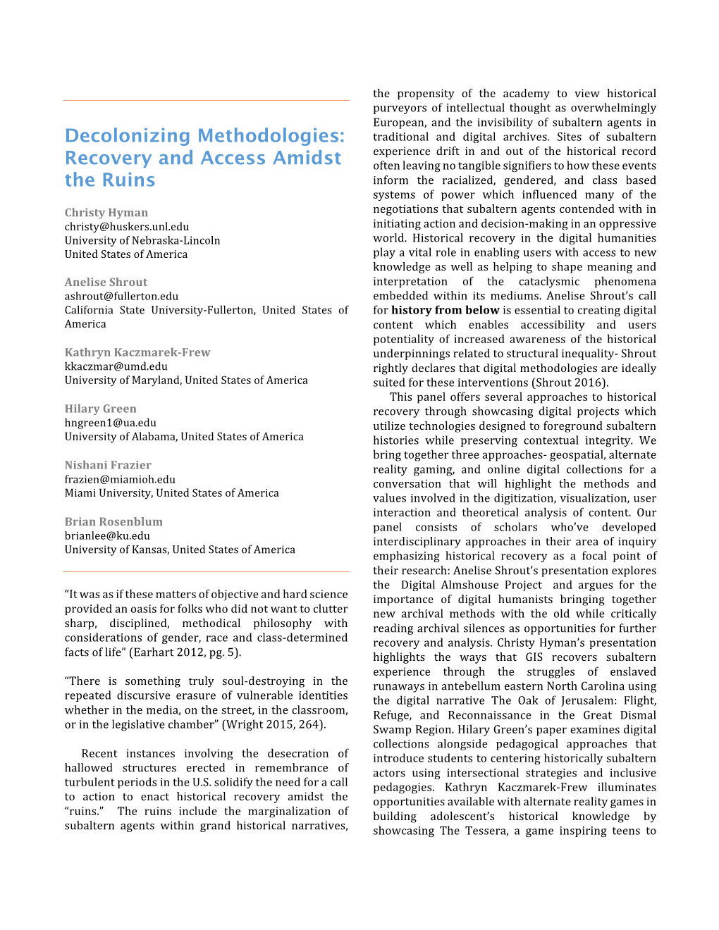 Decolonizing Methodologies: Traditional and Digital Archives