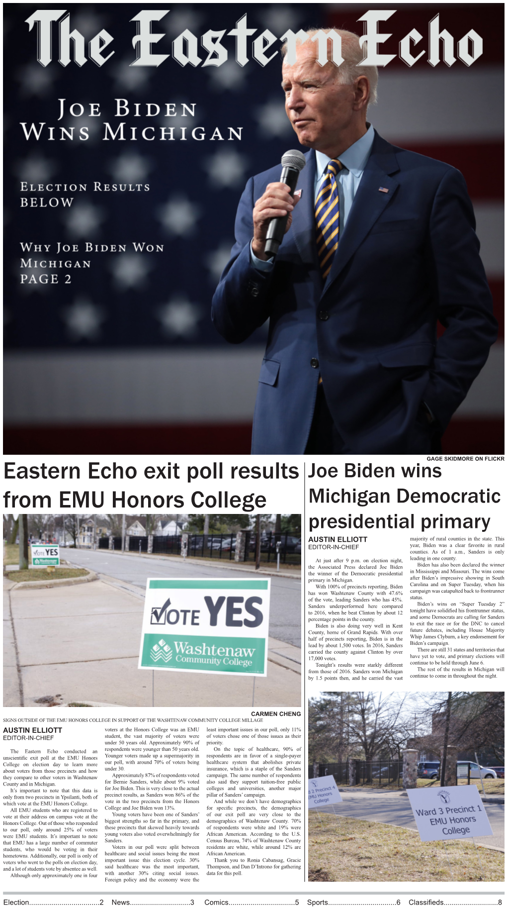 Eastern Echo Exit Poll Results from EMU Honors College