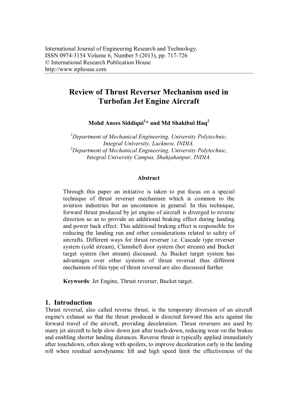 Review of Thrust Reverser Mechanism Used in Turbofan Jet Engine Aircraft