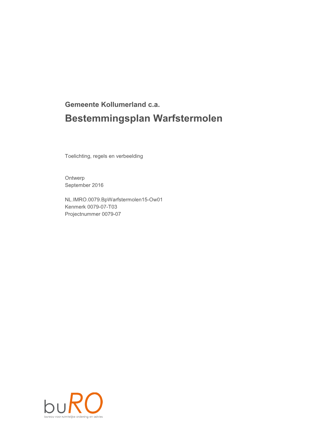 Bestemmingsplan Warfstermolen