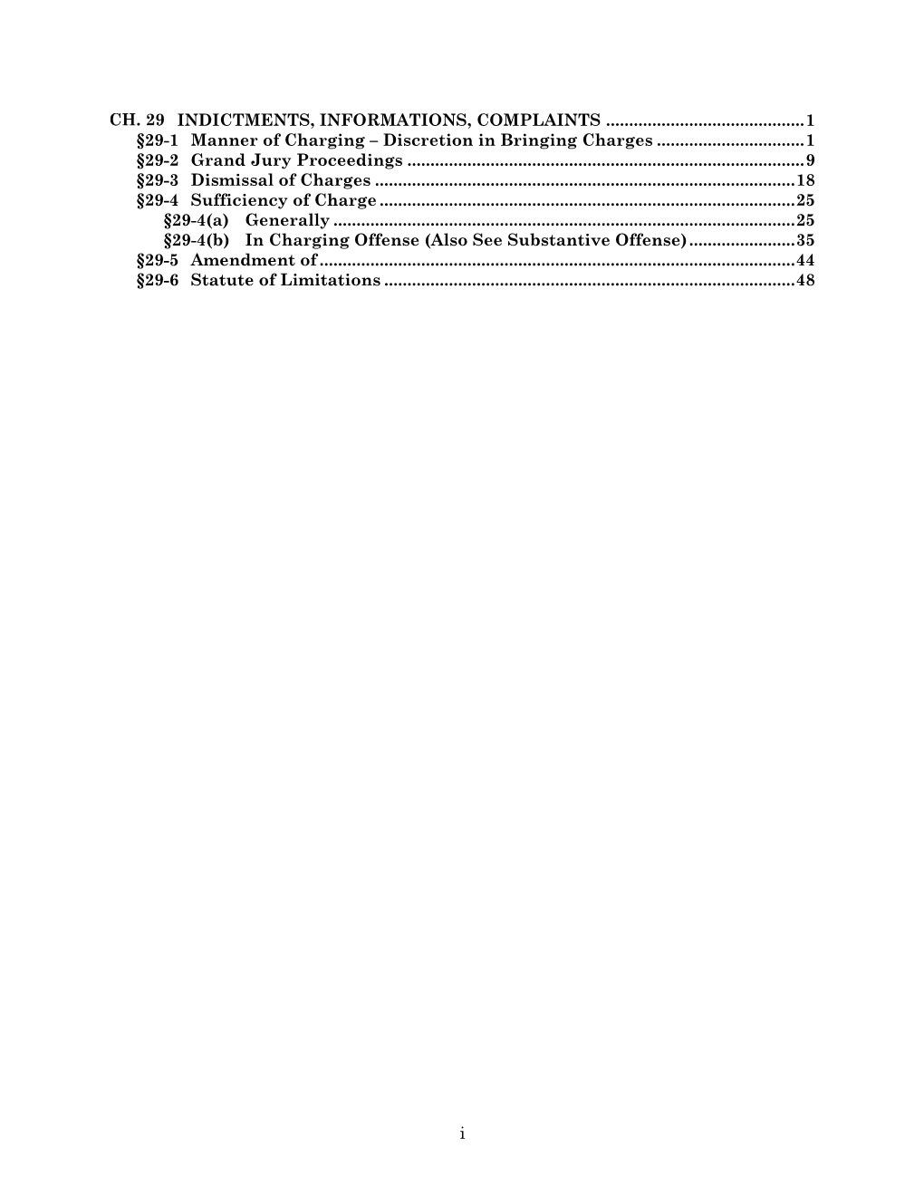 CH 29 Indictments, Information, Complaints