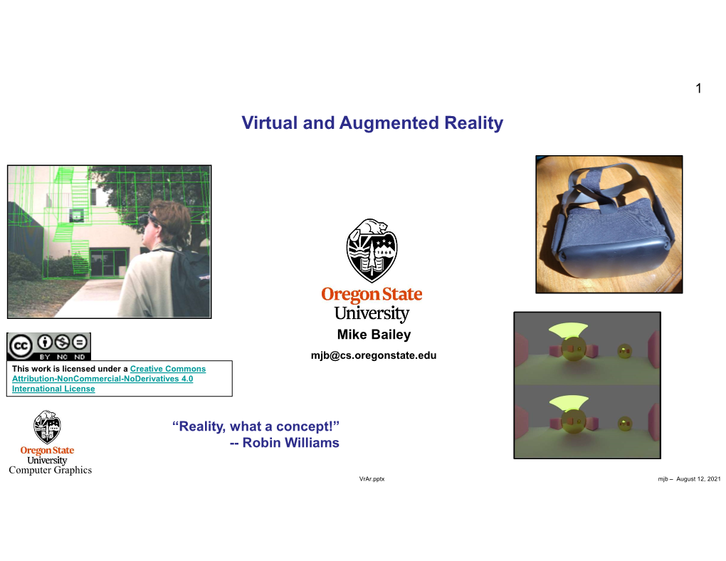 Virtual and Augmented Reality