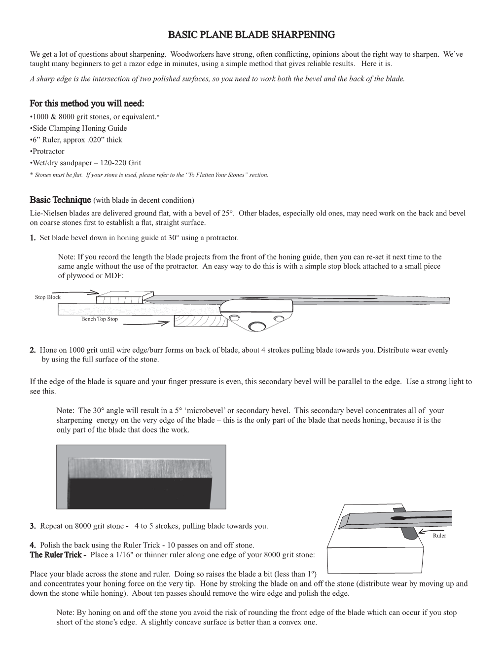 Basic Plane Blade Sharpening