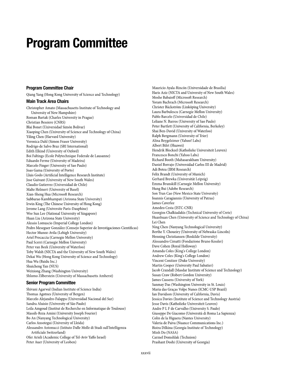 Program Committee