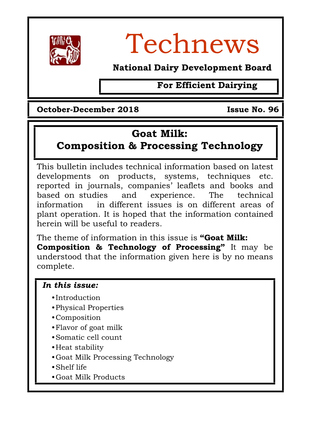 Technews National Dairy Development Board