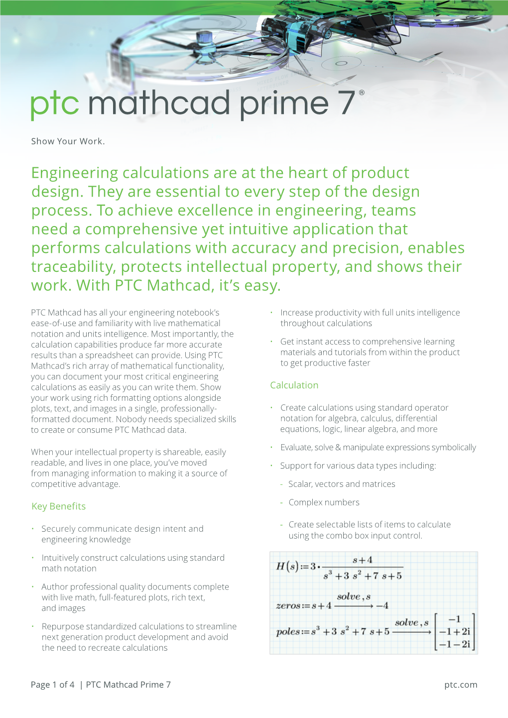 PTC Mathcad Prime 7 Ptc.Com DATA SHEET