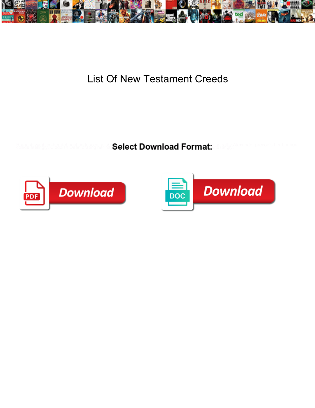 List of New Testament Creeds