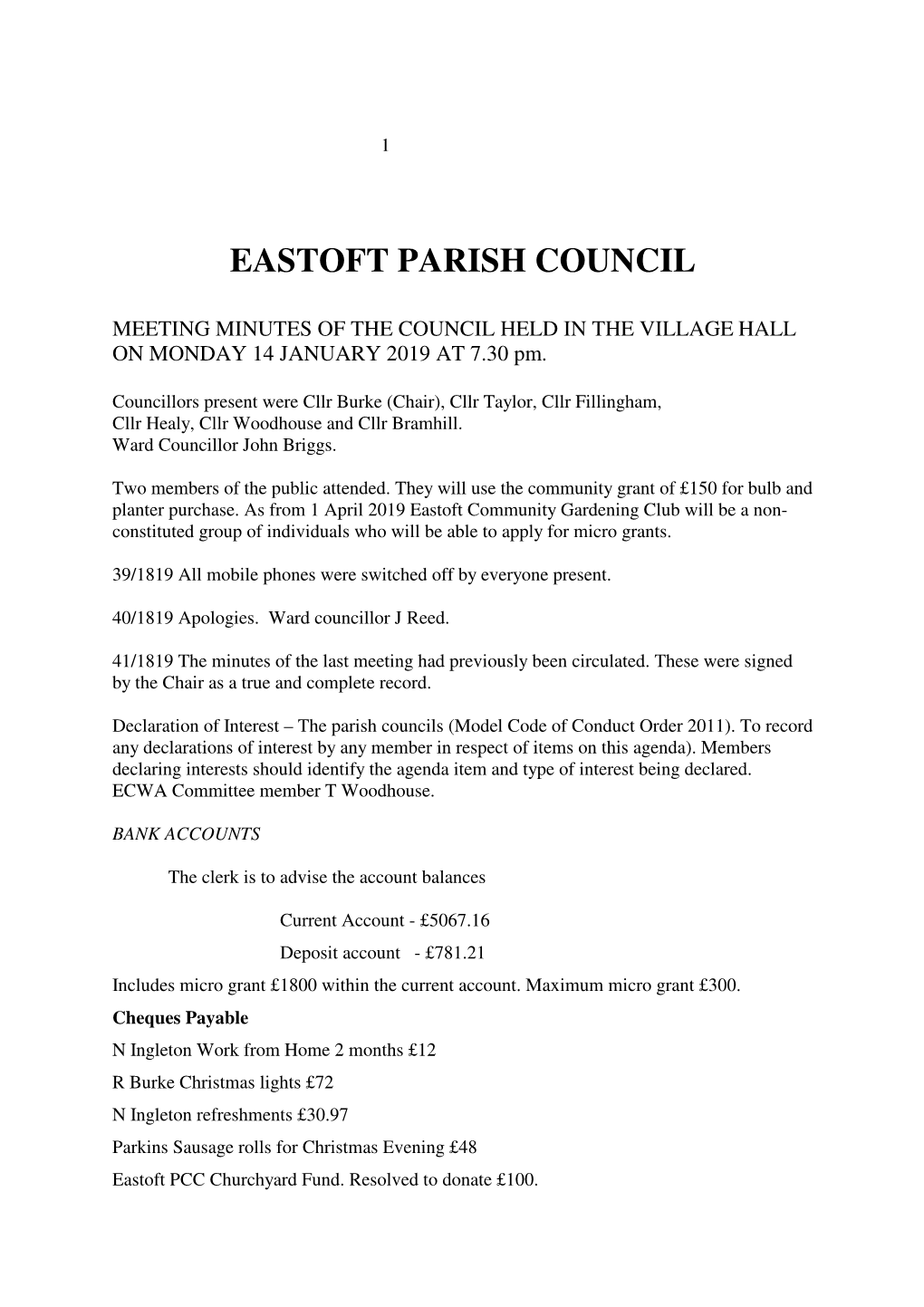 Eastoft Parish Council