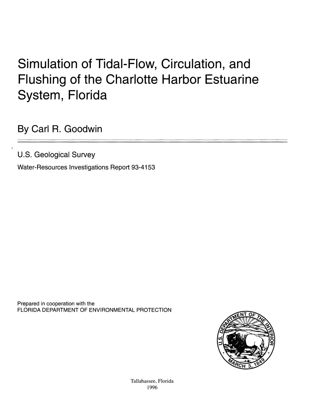 Simulation of Tidal-Flow, Circulation, and Flushing of the Charlotte Harbor Estuarine System, Florida