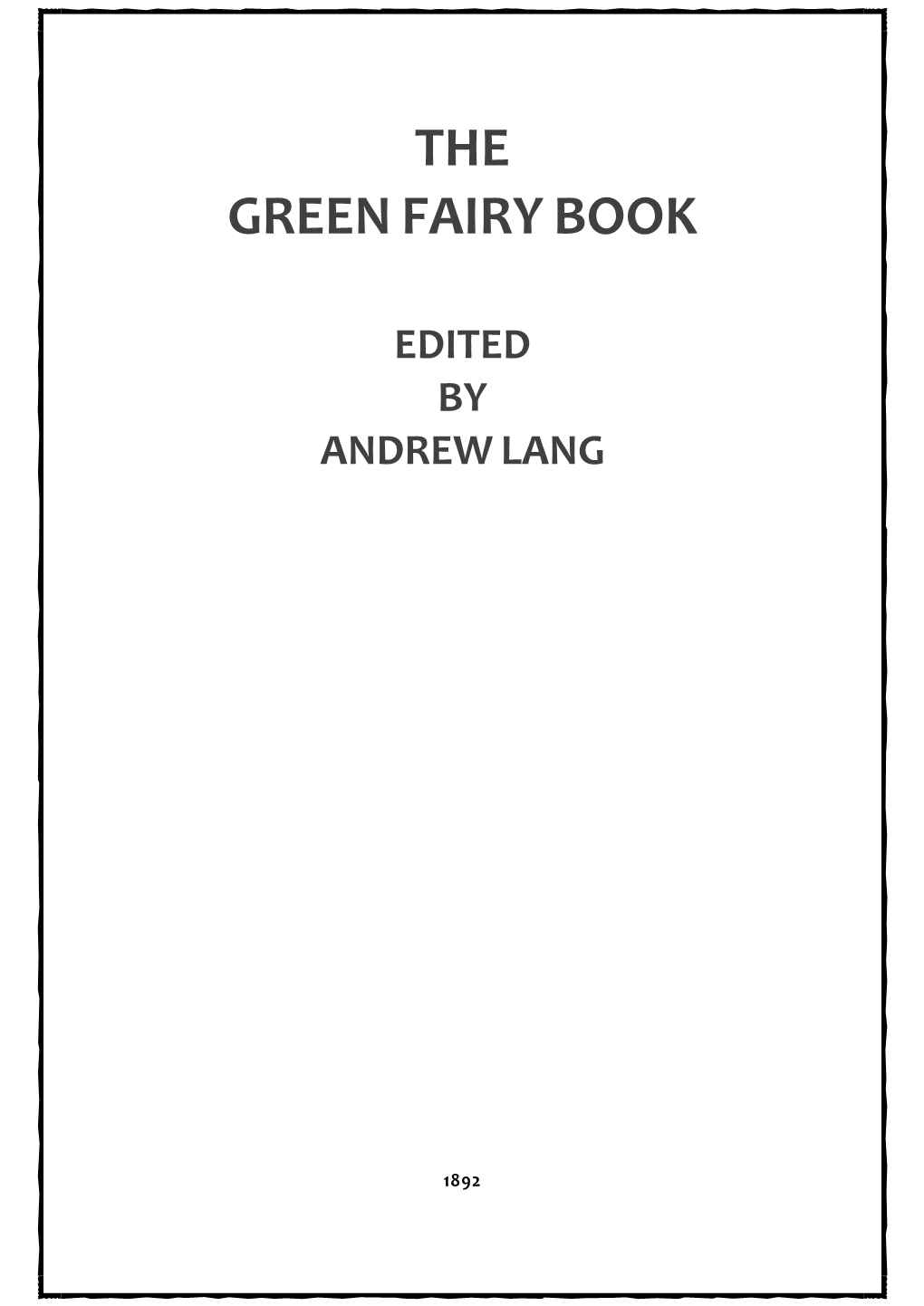 The Green Fairy Book