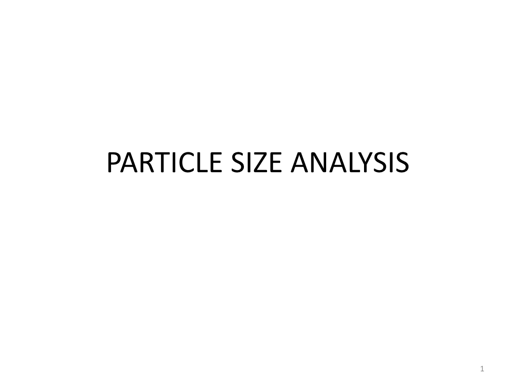 Particle Size Analysis