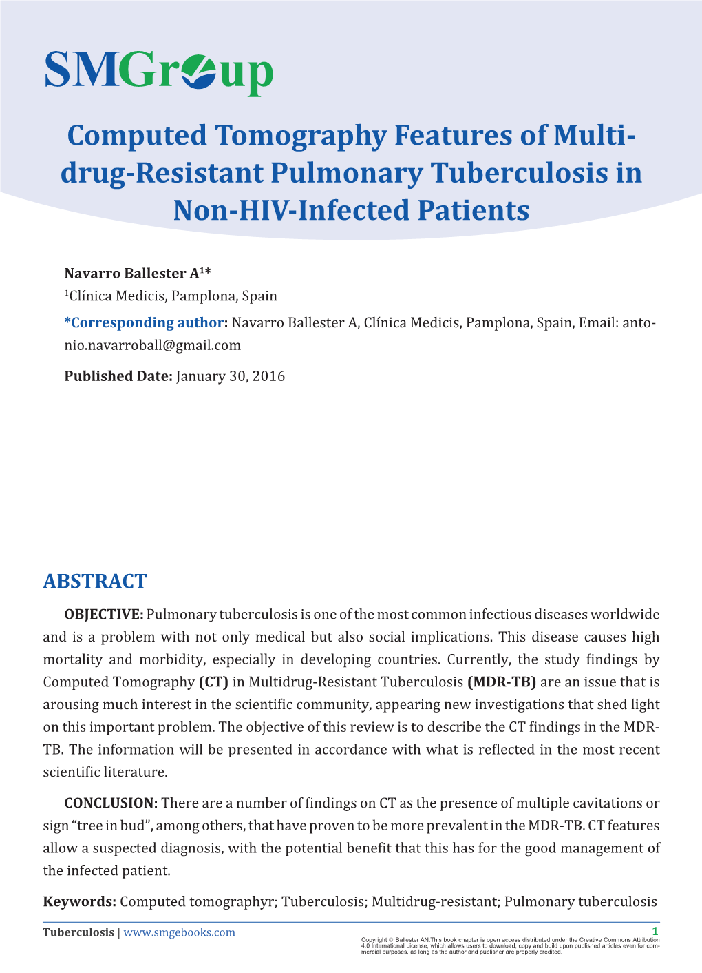 Computed Tomography Features of Multidrug-Resistant Pulmonary