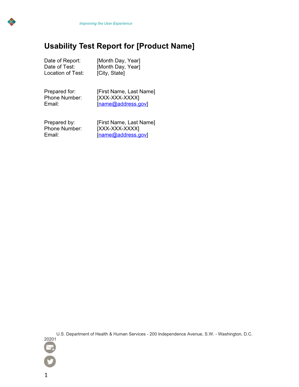 Usability Test Report for Product Name