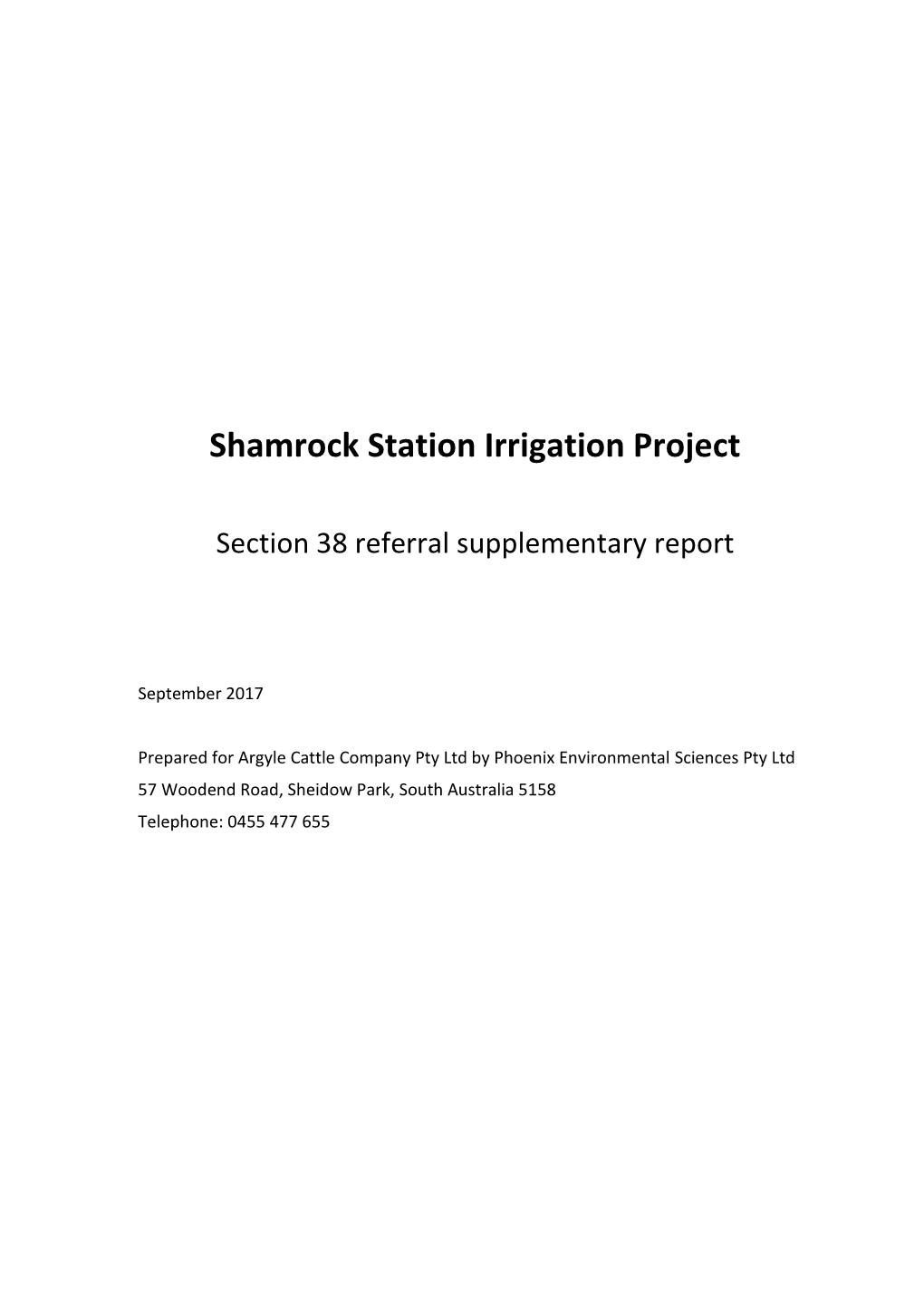 Shamrock Station Irrigation Project