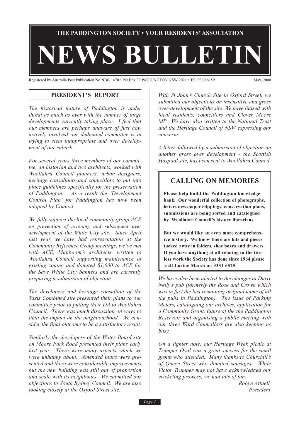 Bulletin May 2000