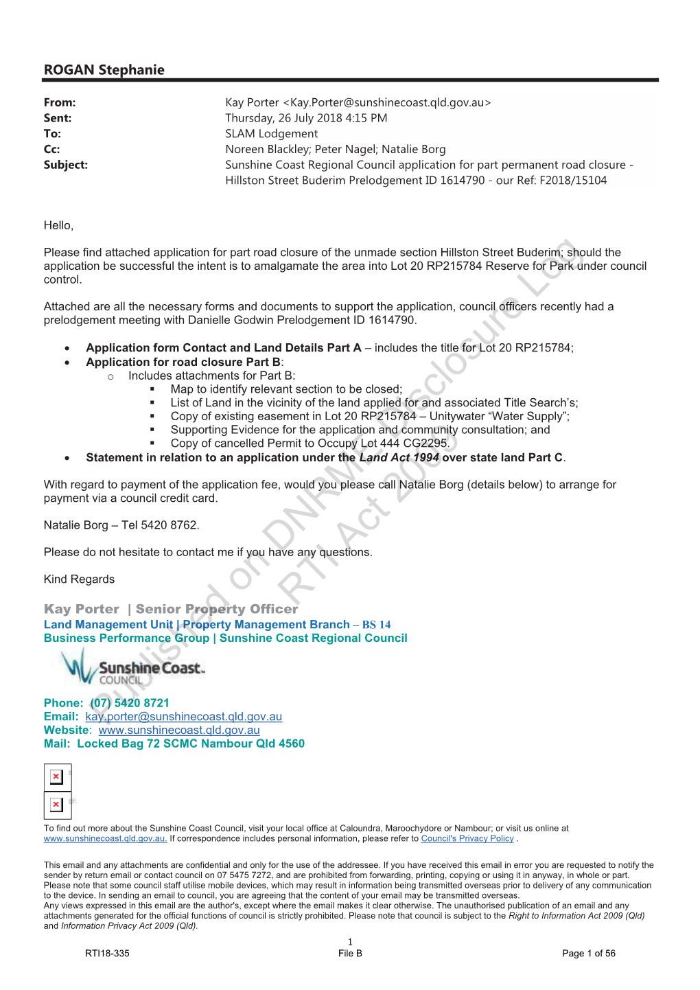 Published on DNRME Disclosure Log RTI Act 2009