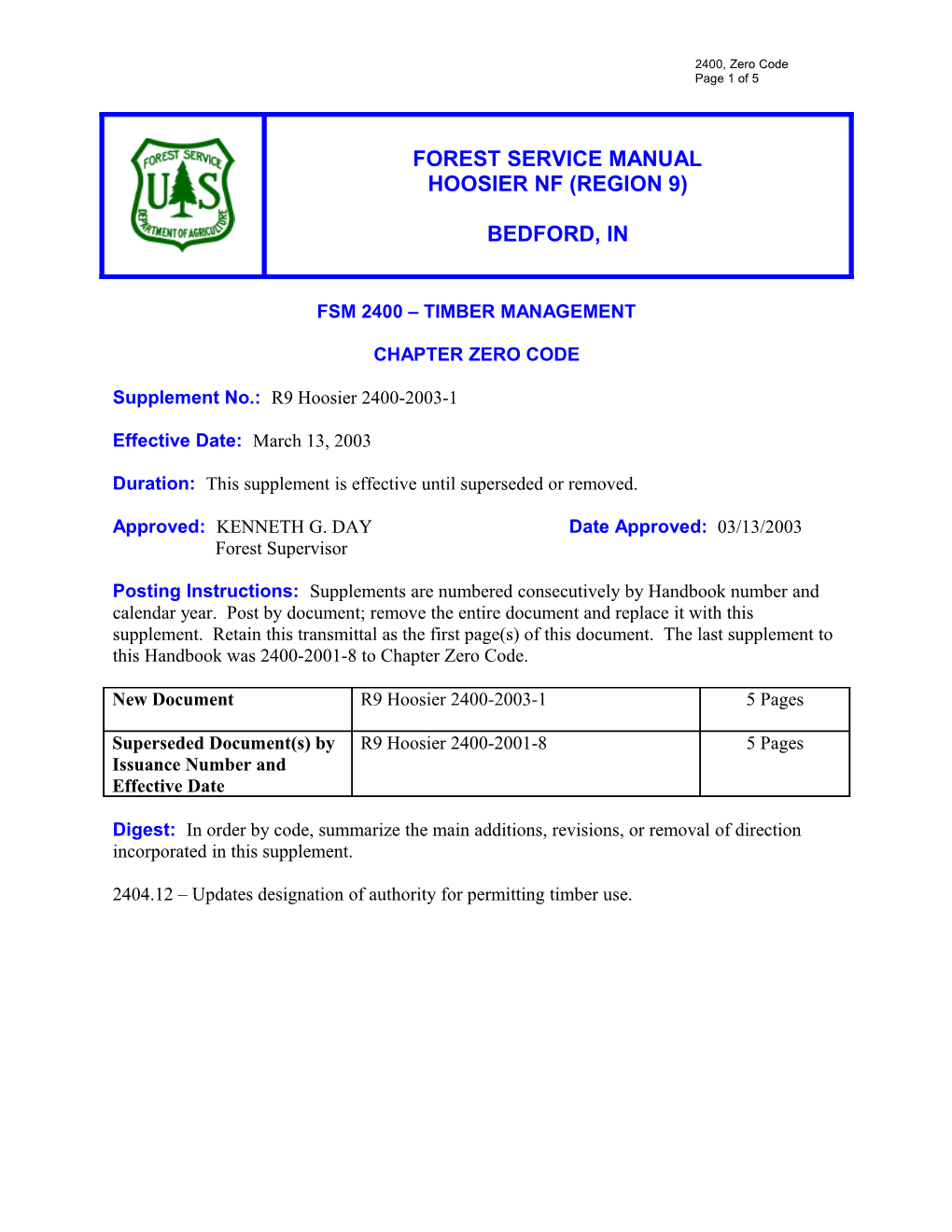 Fsm 2400 Timber Management