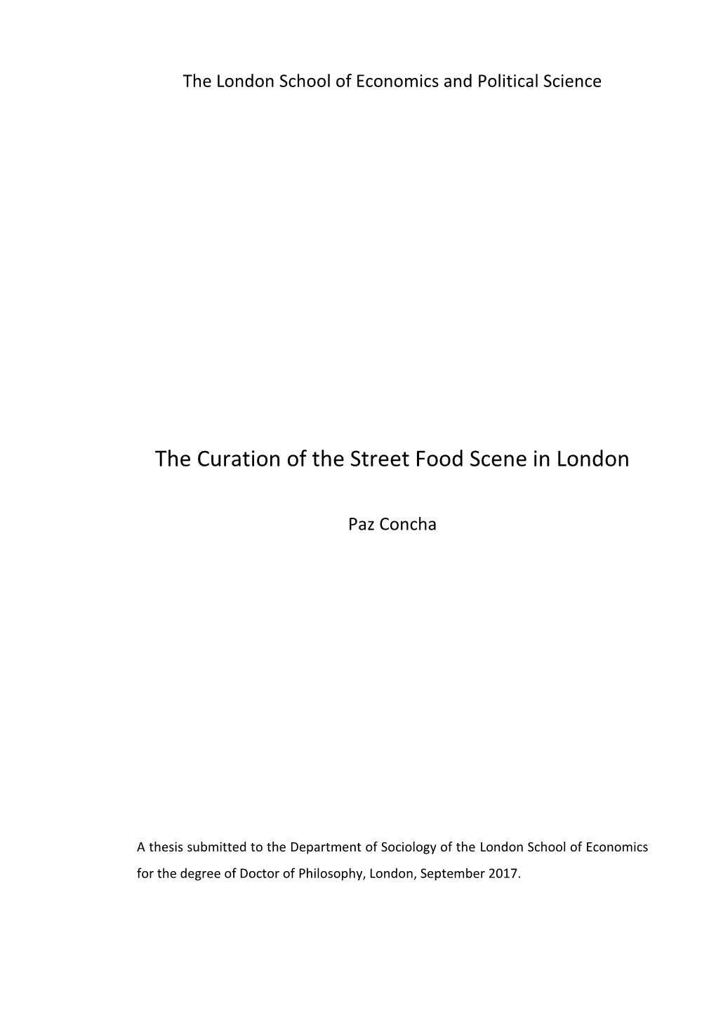 The Curation of the Street Food Scene in London